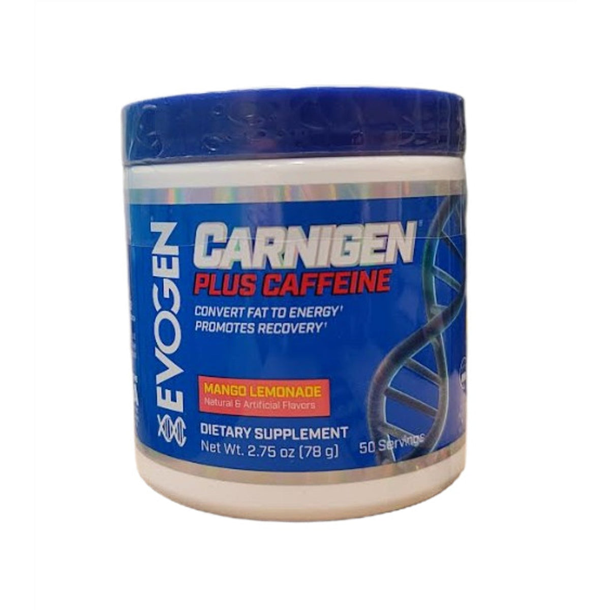 Pot d'Evogen Carnigen Plus Caffeine, carnitine et caféine, saveur Mangue Citron