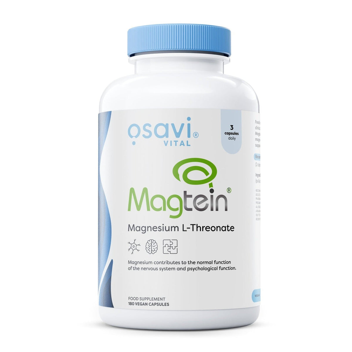 Osavi Magtein L-thréonate de magnésium, flacon de 180 gélules