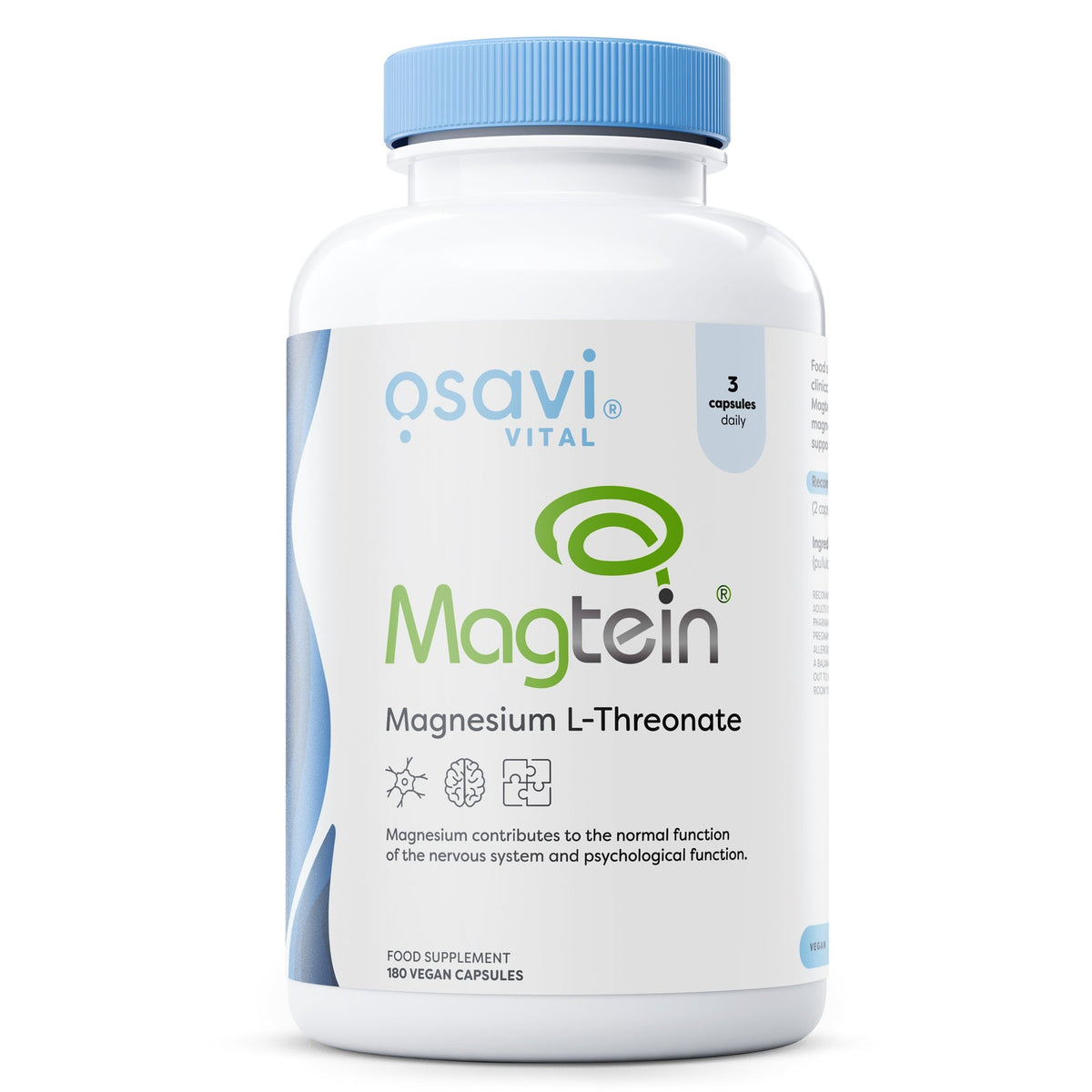 Osavi Magtein L-thréonate de magnésium, flacon de 180 gélules