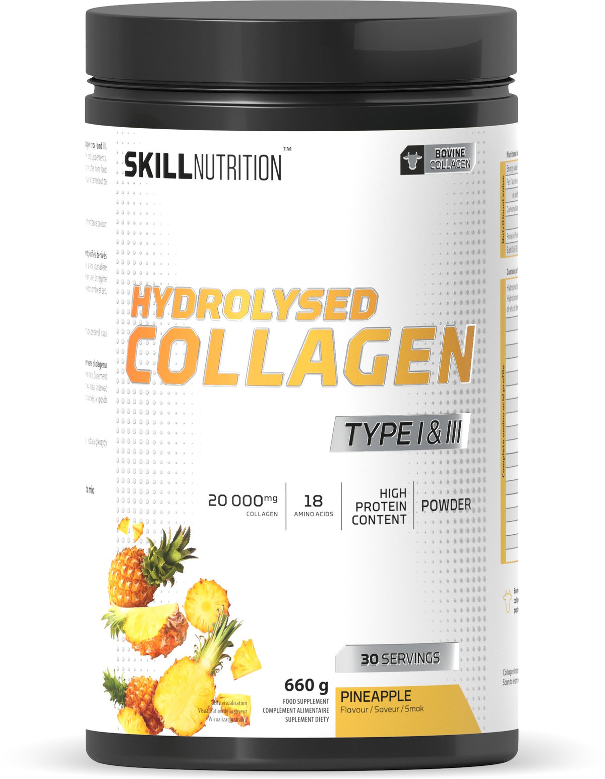 1-Hydrolysed Collagen Type I & III, Pineapple - 660 grams 1