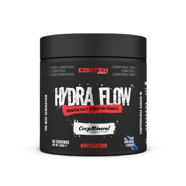 Pot de Conteh Sports Hydra Flow, formule d'hydratation à l'eau de coco, saveur Bonbons Bleus