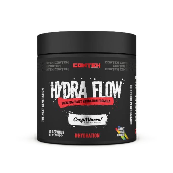 Pot de Conteh Sports Hydra Flow, formule d'hydratation à l'eau de coco, saveur Ourson Gélifié