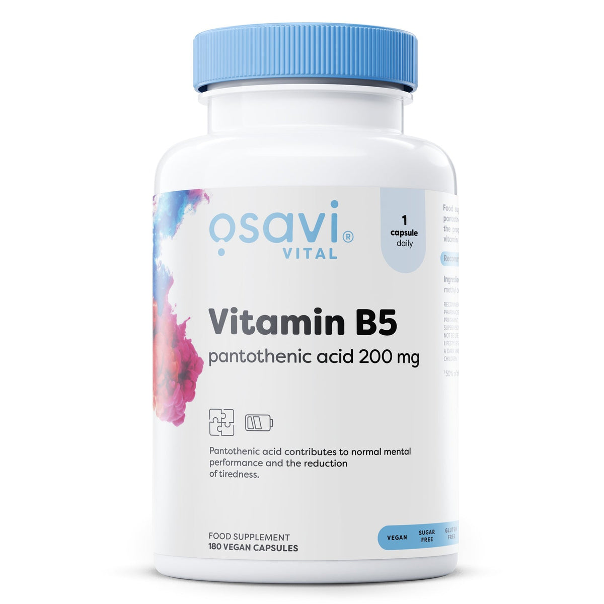Osavi Vitamine B5 acide pantothénique 200 mg, flacon de 180 gélules