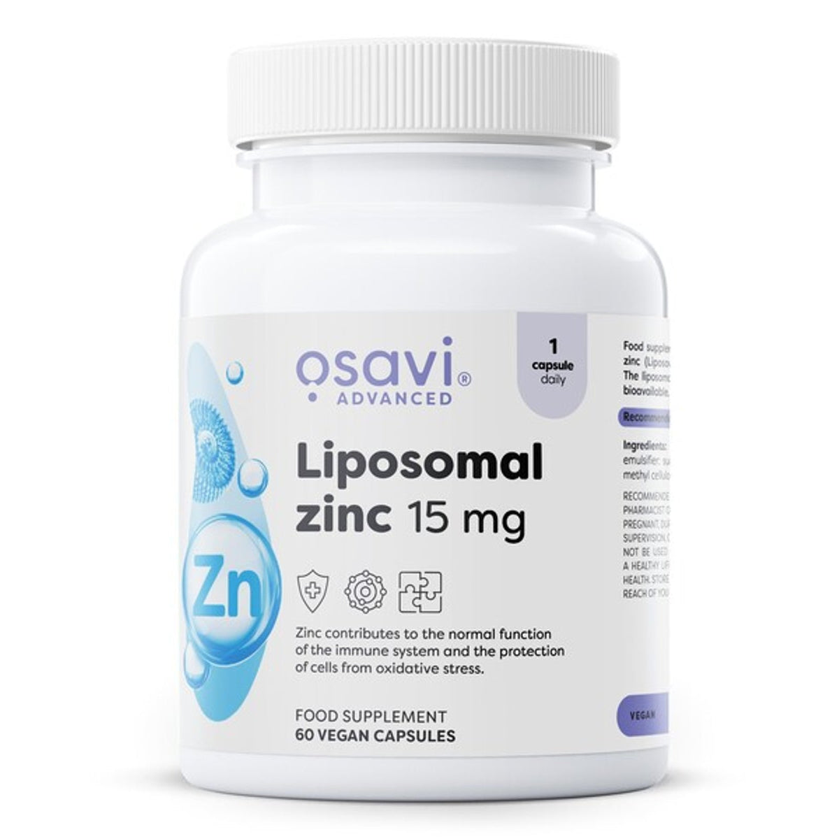 Osavi Zinc liposomal 15 mg, flacon de 60 gélules végétales