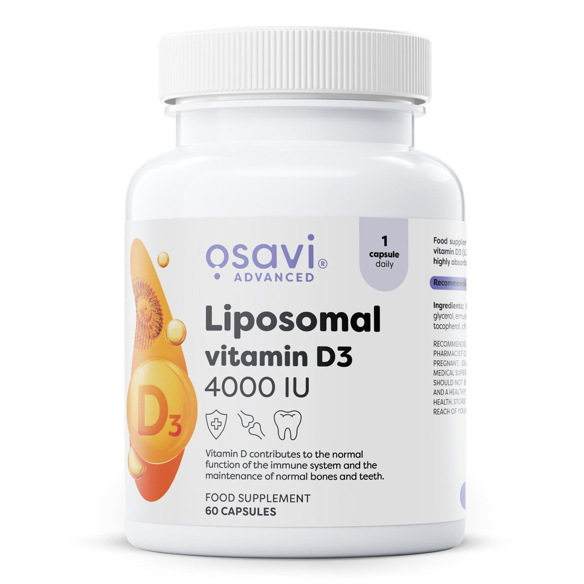 Osavi Vitamine D3 liposomale 4000 UI, flacon de 60 gélules