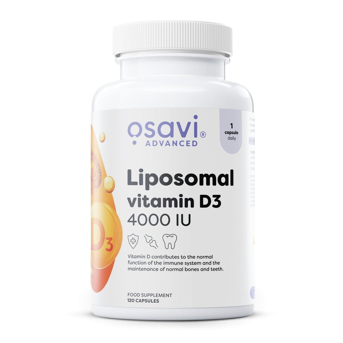 Osavi Vitamine D3 liposomale 4000 UI, flacon de 120 gélules