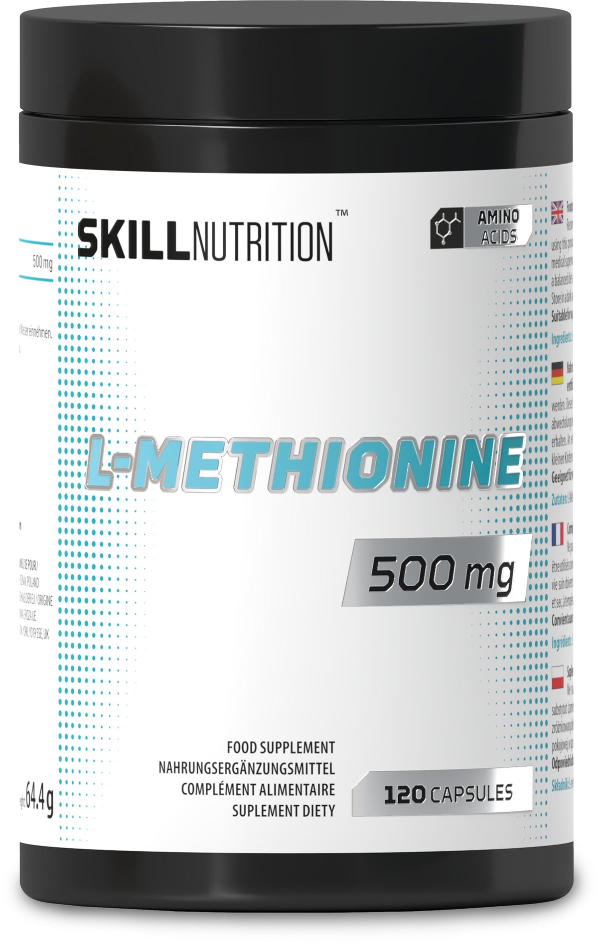 1-L-Methionine, 500mg - 120 vegan caps 1