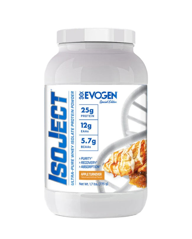 Pot d'Evogen IsoJect, isolat de whey filtré à froid, saveur Chausson aux Pommes