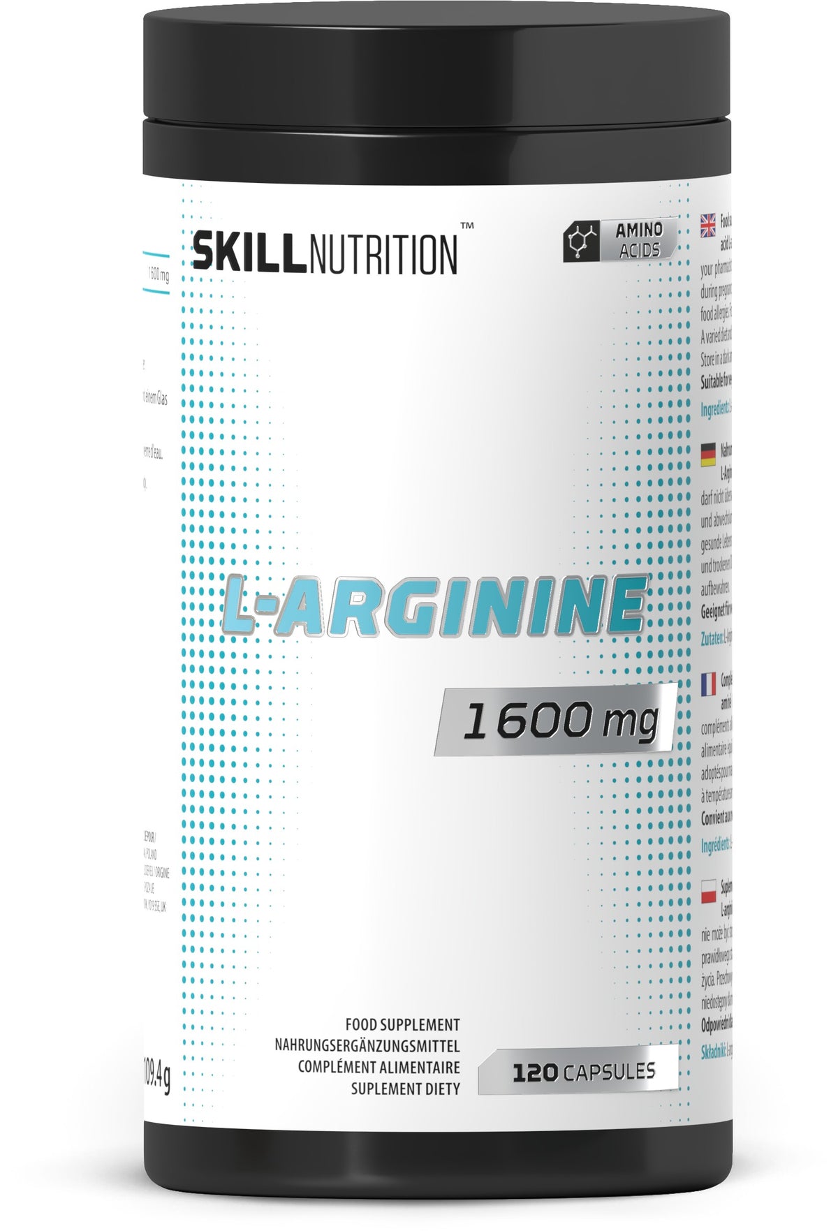 1-L-Arginine, 1600mg - 120 vegan caps 1