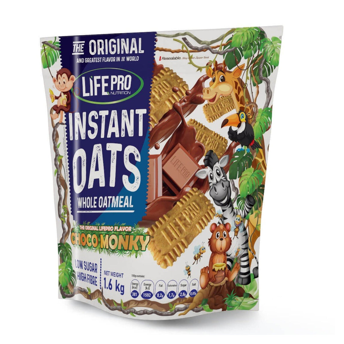 Life Pro Instant Oats - sachet 1,6 kg choco monky
