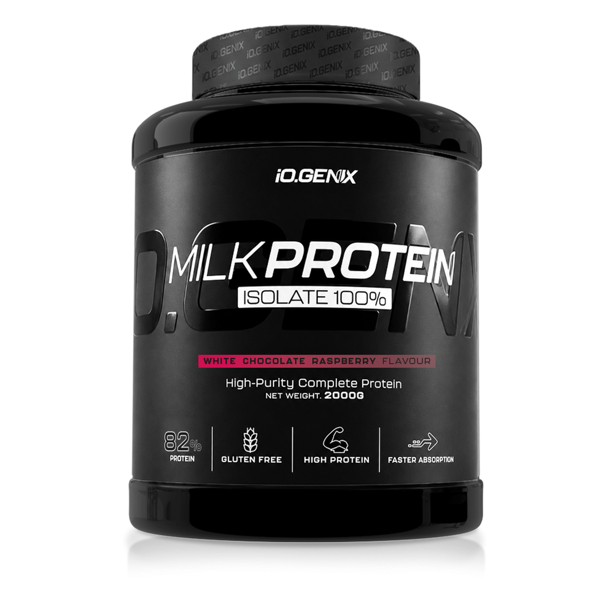 IO Genix Milk Protein Isolate 100 2 kg - Chocolat Blanc - Framboise