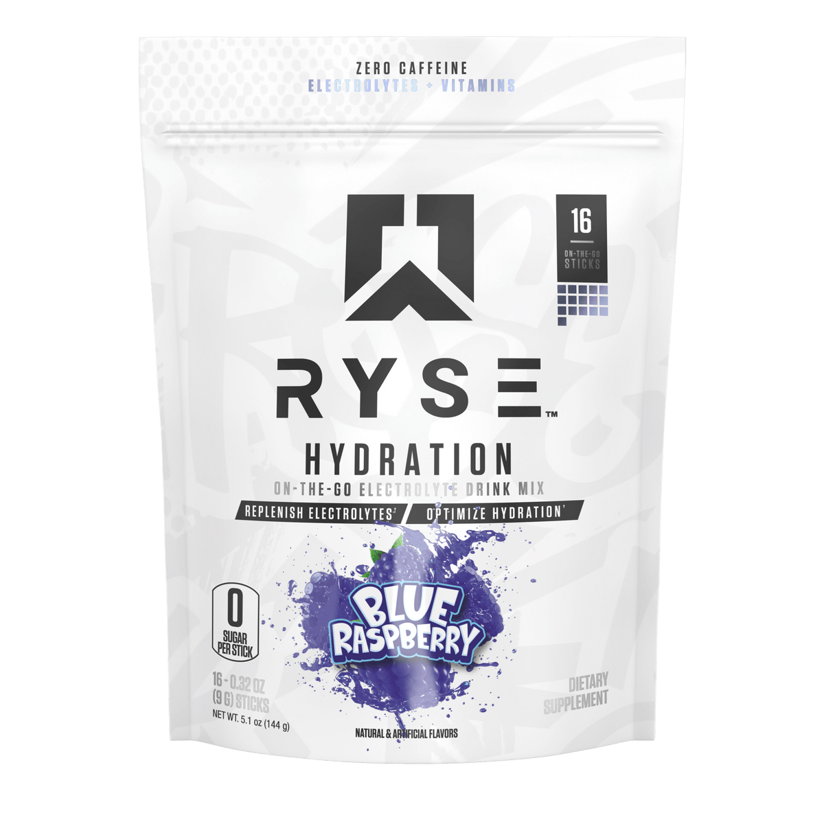 RYSE Hydration Sticks - stick framboise bleue