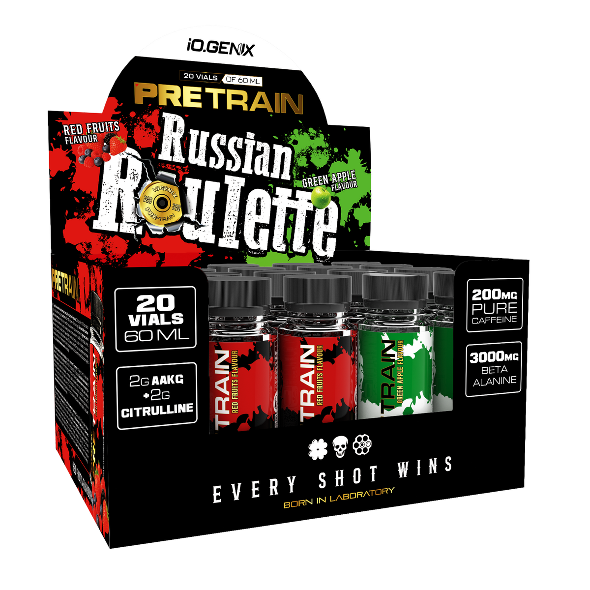 IO Genix Russian Roulette - shots pré-entraînement caféinés 60 ml