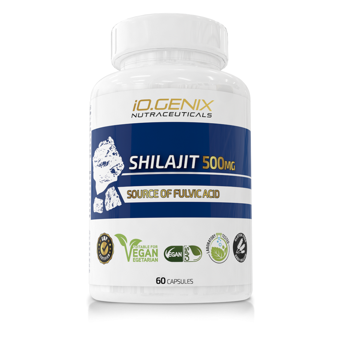 IO Genix Shilajit 500 mg - extrait de shilajit acide fulvique en gélules