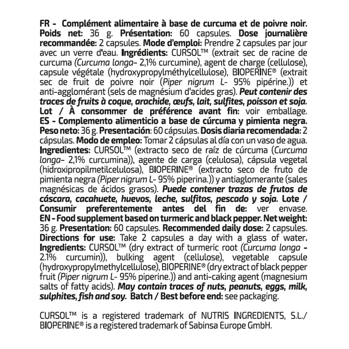IO Genix Turmeric Curcumin - curcuma et pipérine Bioperine en gélules