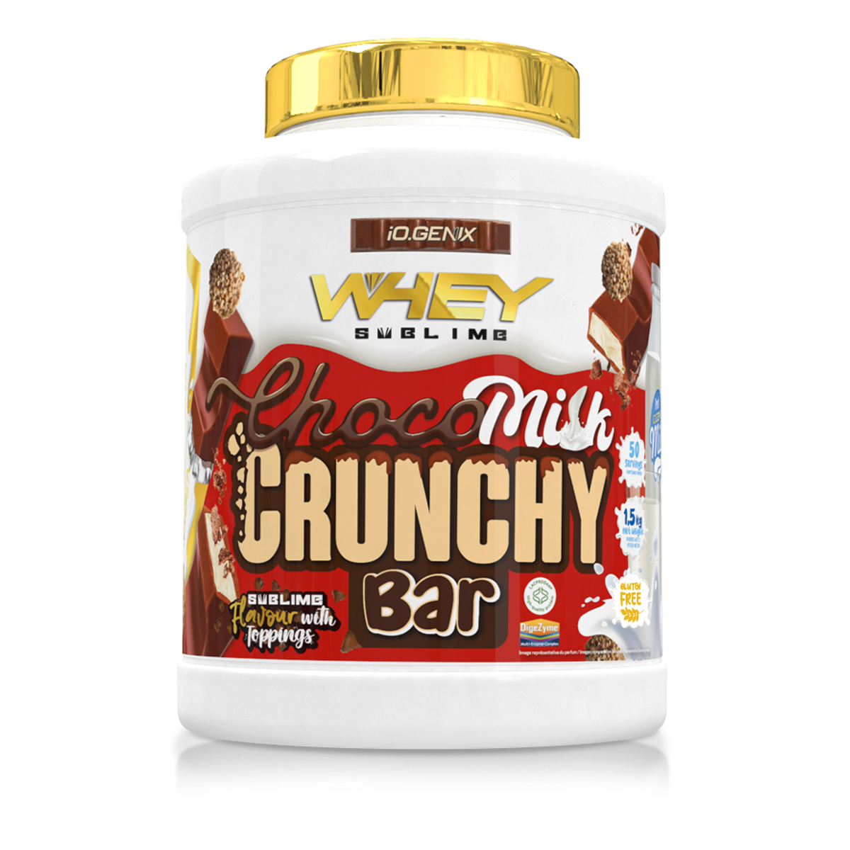 IO Genix Whey Sublime 1,5 kg - Choco Milk Crunchy Bar