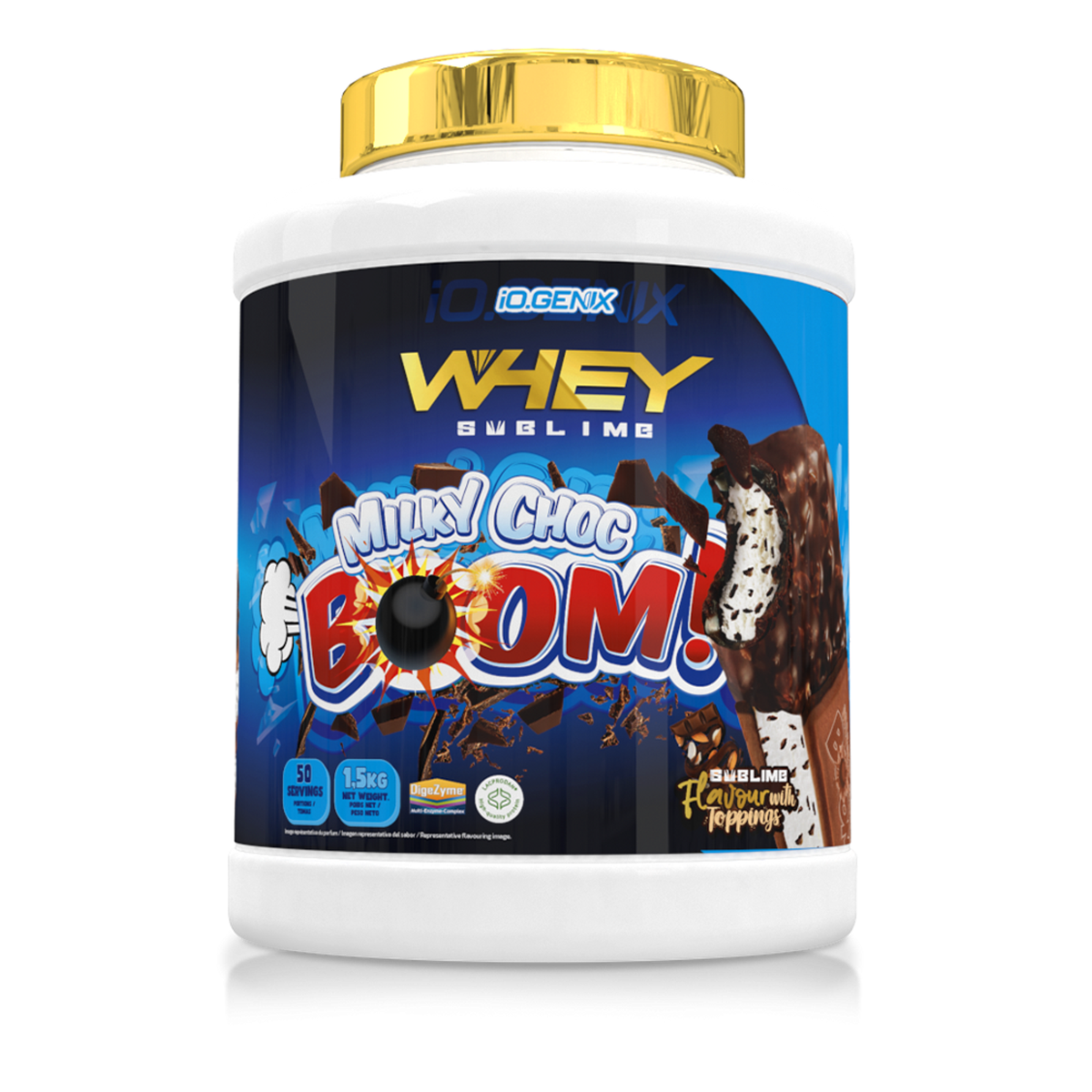 IO Genix Whey Sublime 1,5 kg - Milky Choc Boom